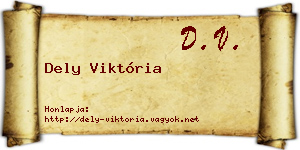 Dely Viktória névjegykártya